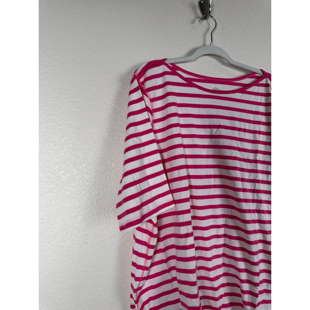 NWT St. John's Bay Classic Boatneck Tee T-shirt Red Stripe Casual Coastal 3X - Picture 5 of 10